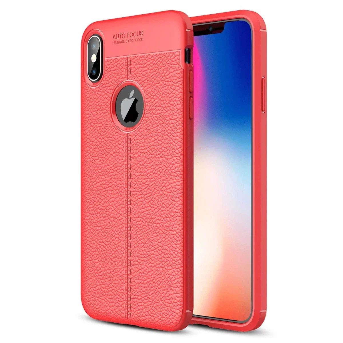 Apple iPhone XS Max Kılıf Auto Focus Kapak - Kırmızı