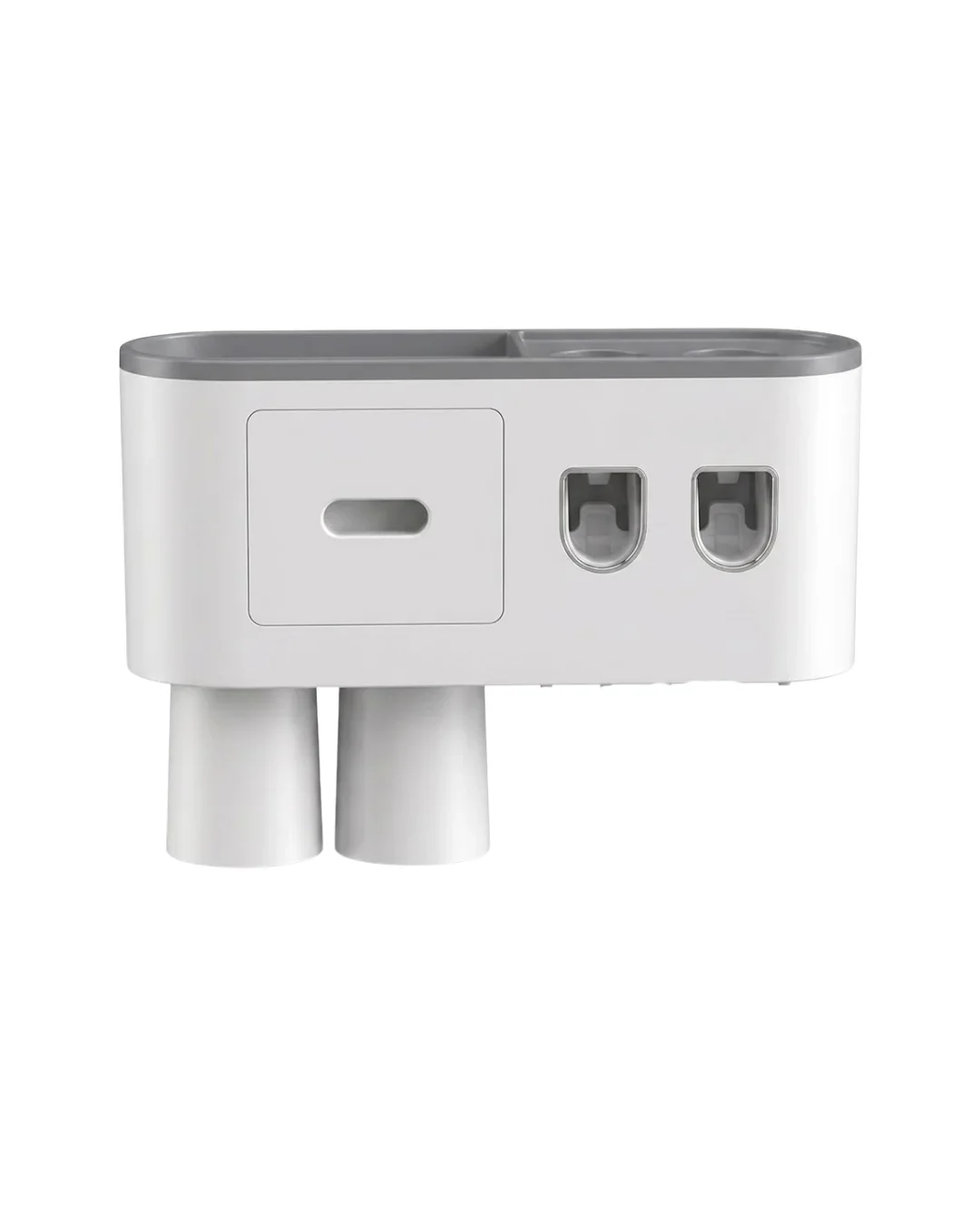 Çift Dispenserli Diş Macunu Sıkacağı 6 Fırçalık Bardaklı Banyo Organizer görsel 2