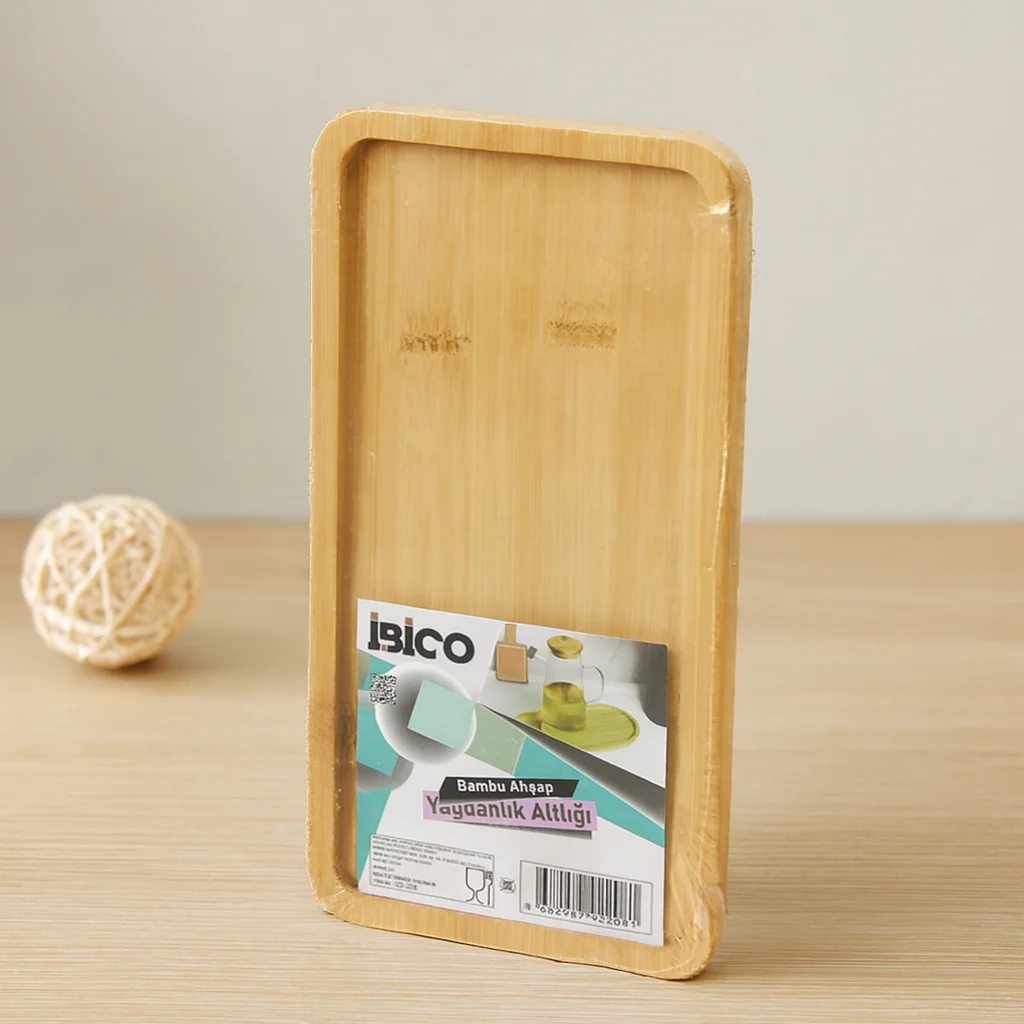 Bambu Ahşap Dikdörtgen ni Tepsi 12 x 23.4 x 0.8 cm