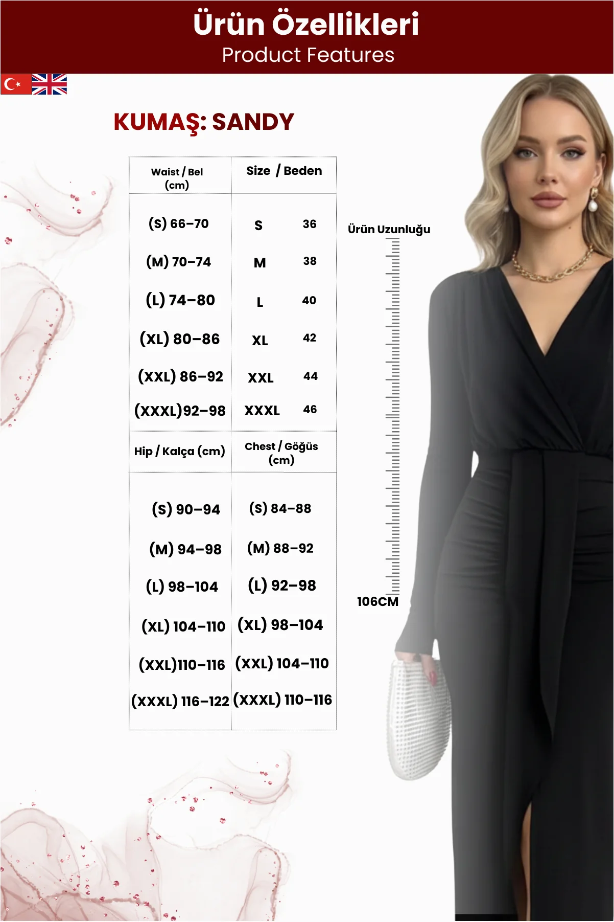 Kadın Önü Kuşaklı Midi Elbise görsel 4