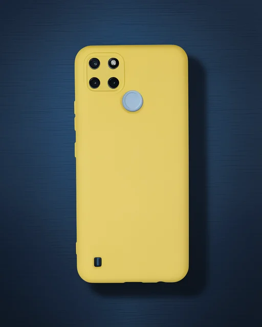 Realme C25y Kılıf Nano İçi Kadife Silikon - Sarı