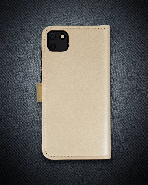 Huawei Y5p Kılıf Trend S Plus Kapaklı Kılıf - Gold