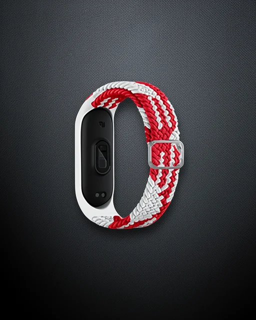 Xiaomi Mi Band 4 Kordon - Beyaz-kırmızı