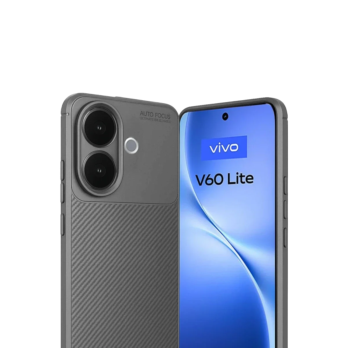 Vivo V60 Lite Auto Focus Karbon Kapak - Gri görsel 2