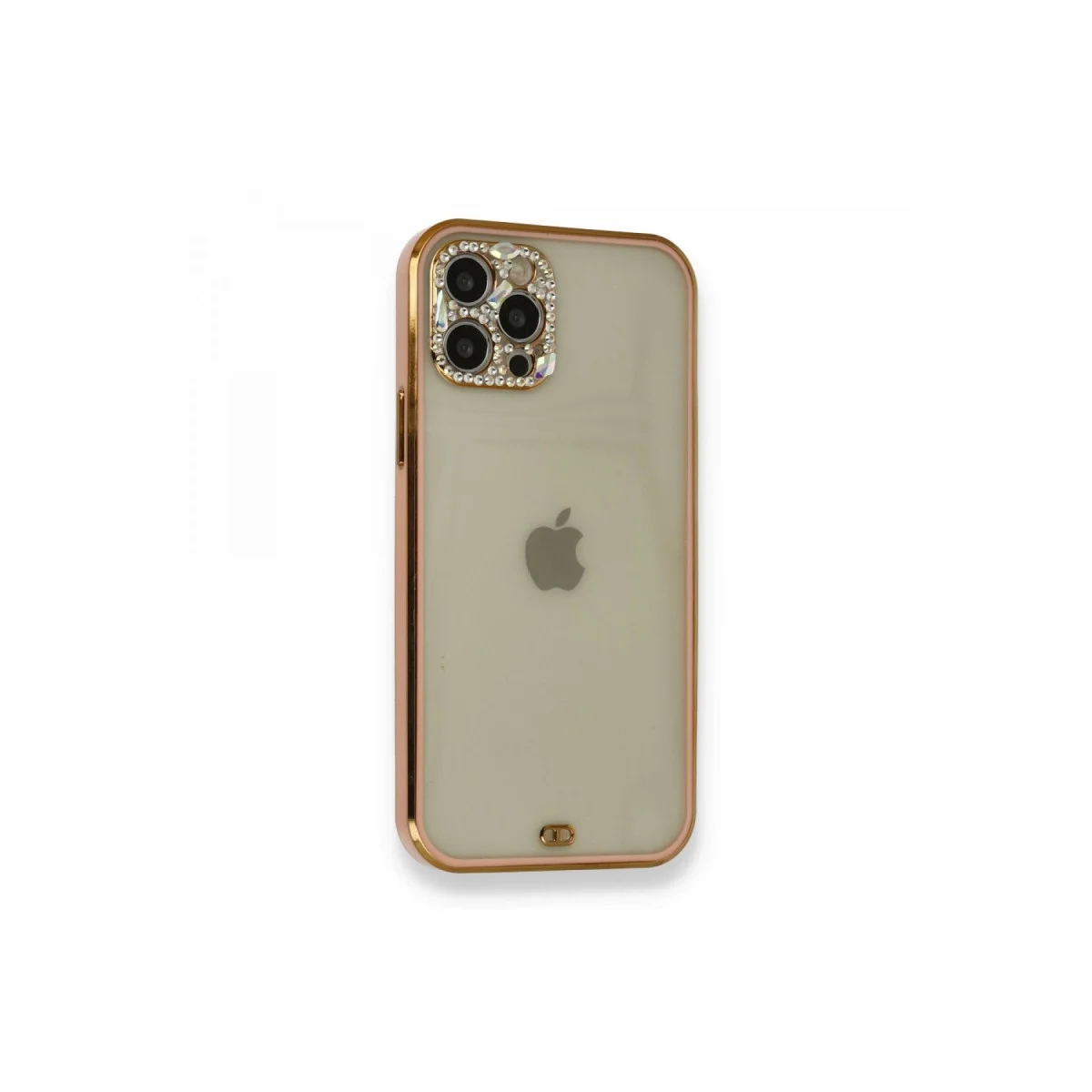 Apple İphone 12 Pro Kılıf Liva Taşlı Silikon - Pembe görsel 2