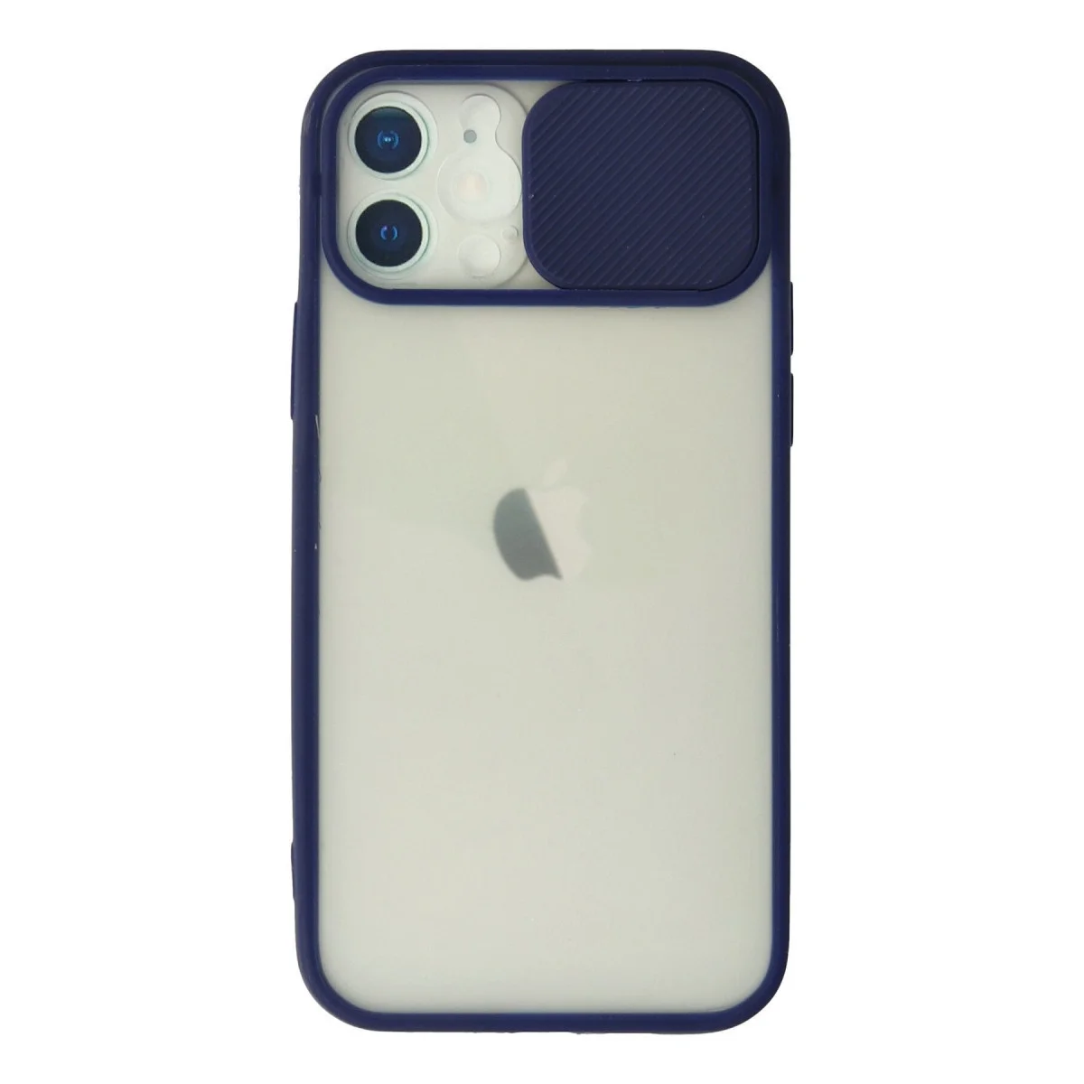 Apple İphone 12 Kılıf Palm Buzlu Kamera Sürgülü Silikon - Lacivert