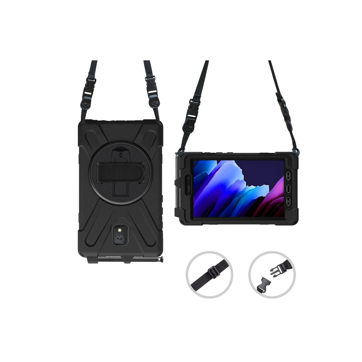 Samsung Galaxy T577 Tab Active 3 Kılıf Amazing Tablet Kapak - Siyah görsel 2