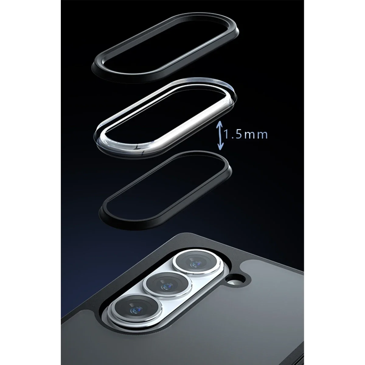 Samsung Galaxy Z Fold 5 Kılıf Blur Fold Magsafe Kapak - Siyah görsel 2