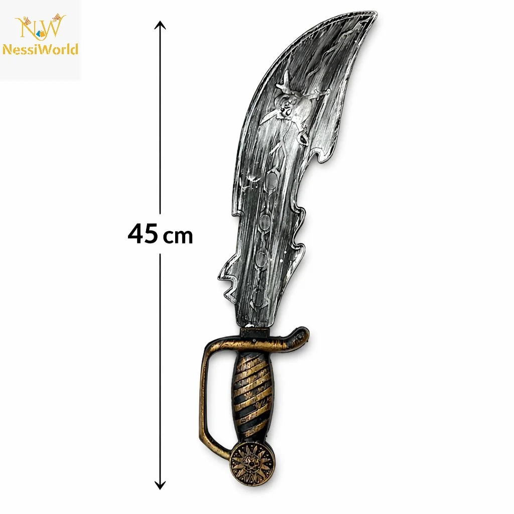 Eskitme Detaylı Plastik Korsan Kılıcı 45 cm görsel 2