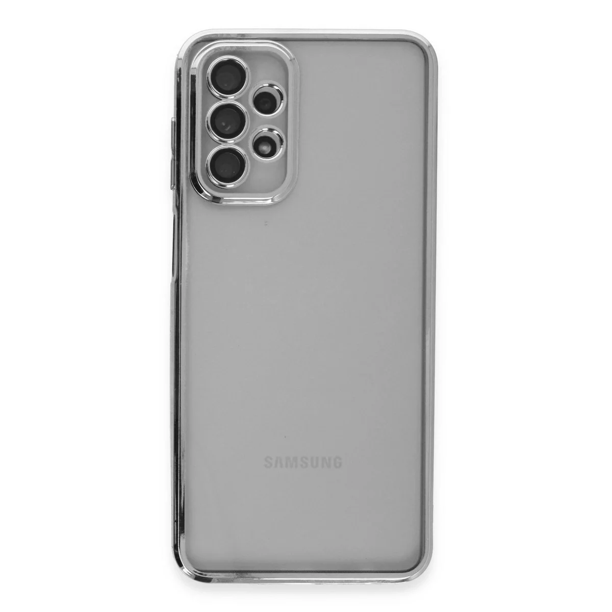 Samsung Galaxy A23 4g Kılıf Razer Lensli Silikon - Gümüş görsel 2
