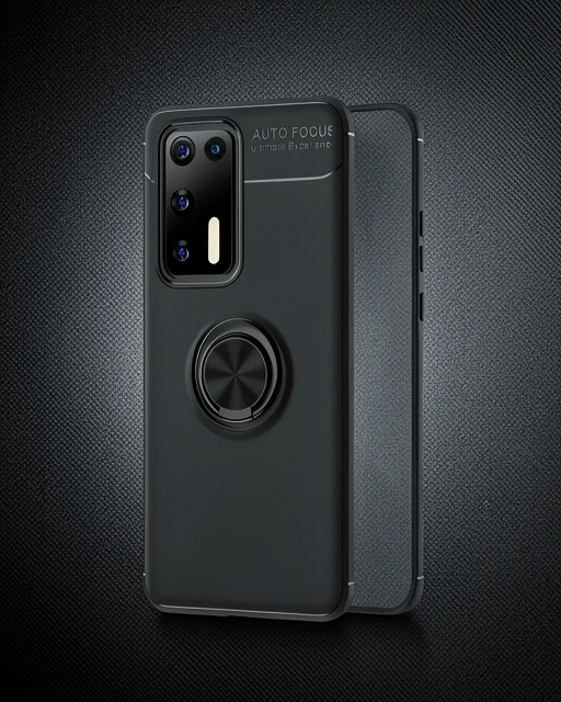Huawei P40 Kılıf Range Yüzüklü Silikon - Siyah