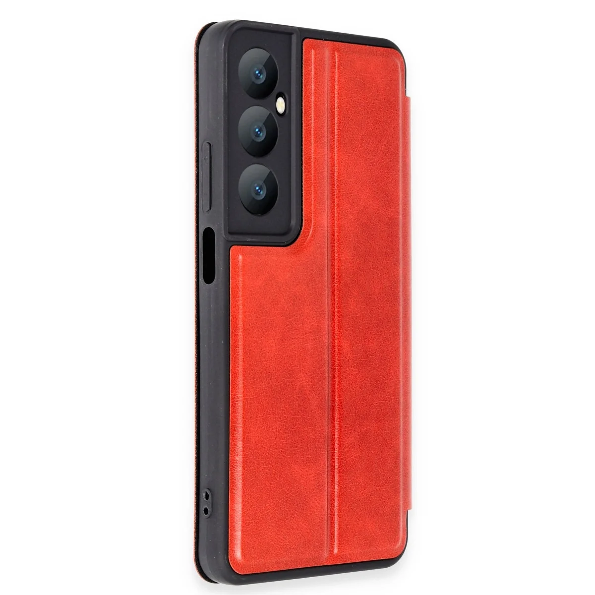 Realme C65 Kılıf Flip Cover - Kırmızı görsel 2