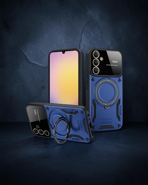 Samsung Galaxy A14 4g Kılıf Joy Lens Standlı Kapak - Lacivert