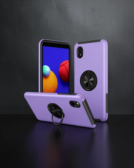 Samsung Galaxy A01 Core Kılıf Elit Yüzüklü Kapak - Mor