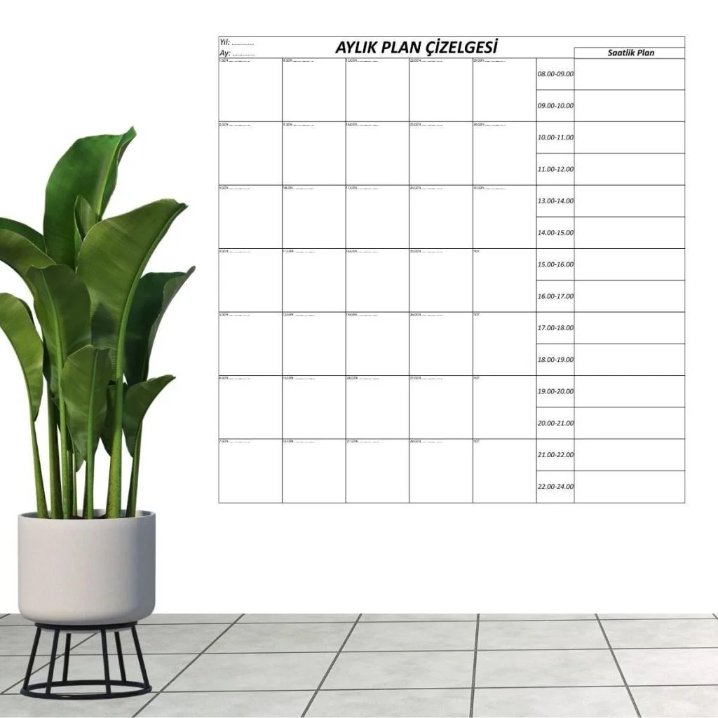 Aylık Planlayıcı Manyetik Duvar Stickerı Takvim Plan Çizelgesi görsel 4