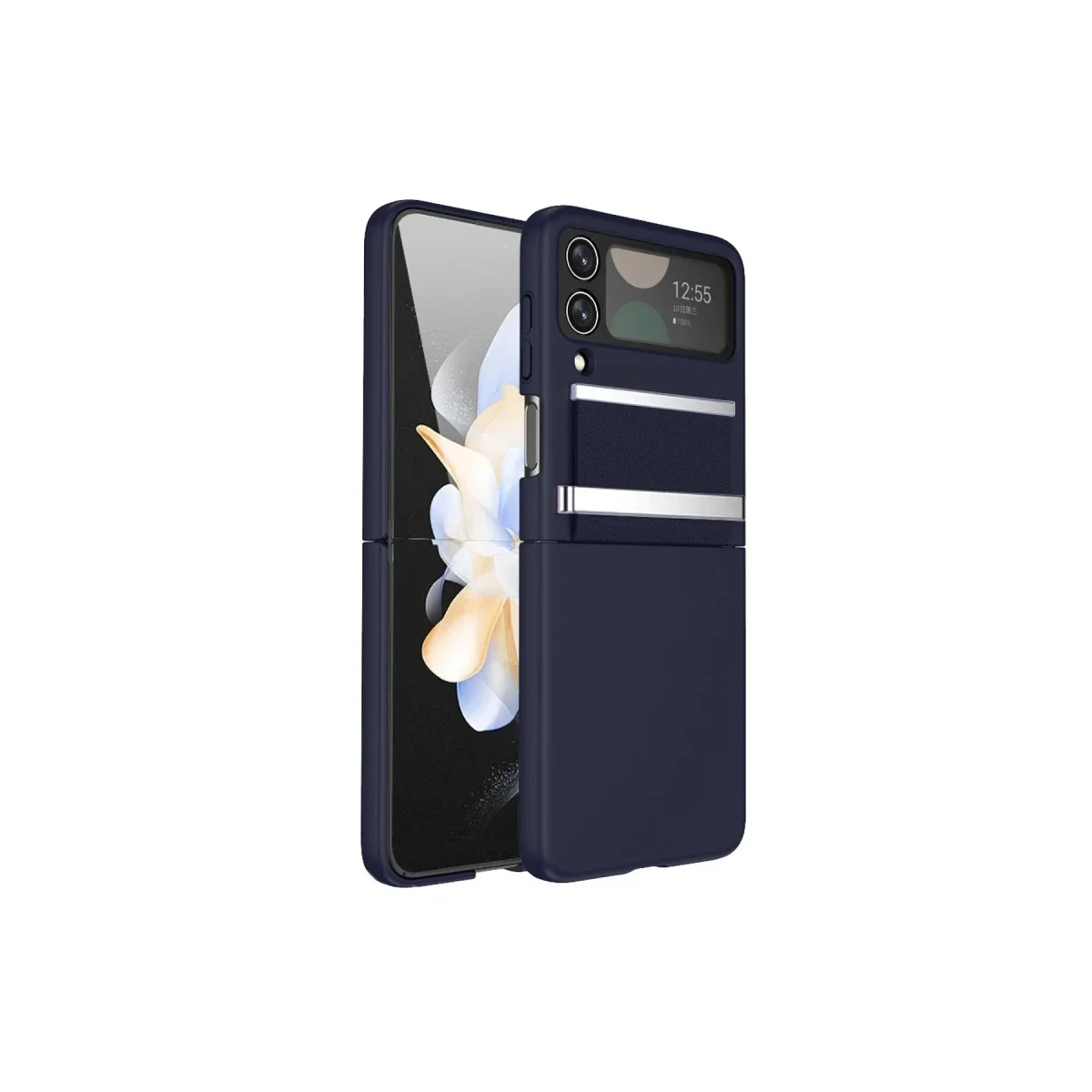 Samsung Galaxy Z Flip 4 Kılıf Belt Flip Kapak - Lacivert görsel 3
