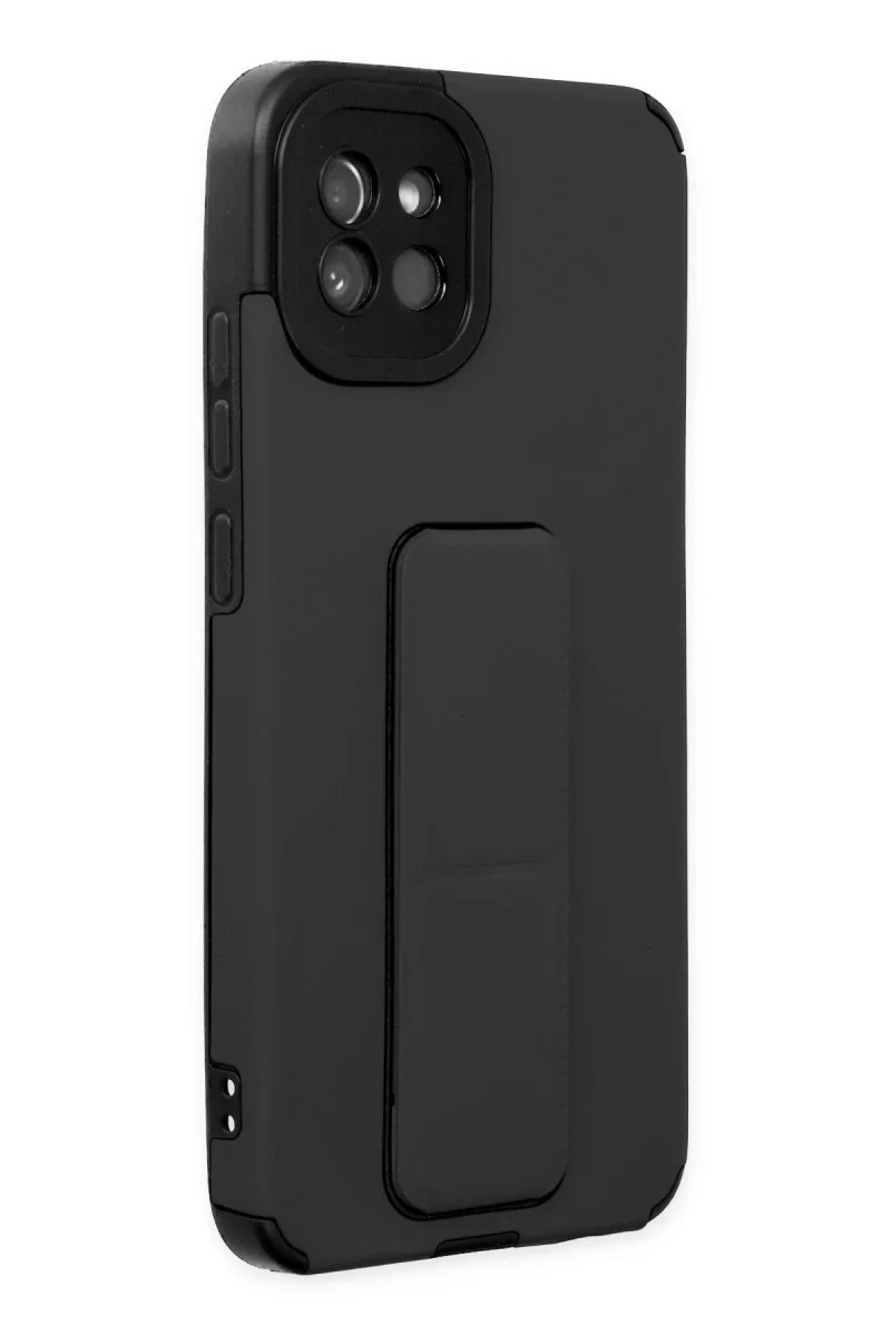 Samsung Galaxy A03 Kılıf Mega Standlı Silikon - Siyah görsel 2