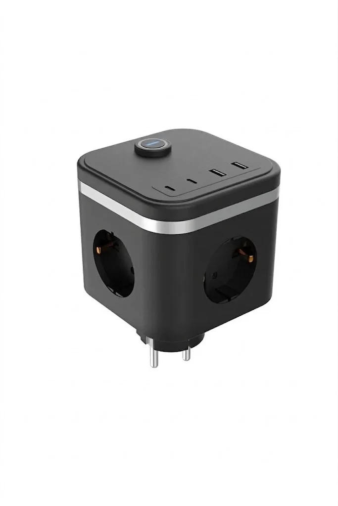 Termal Akım Korumalı Isıya Dayanıklı 3’lü Duvar Tipi Priz 2x Usb 2x Typce 3680 w görsel 2