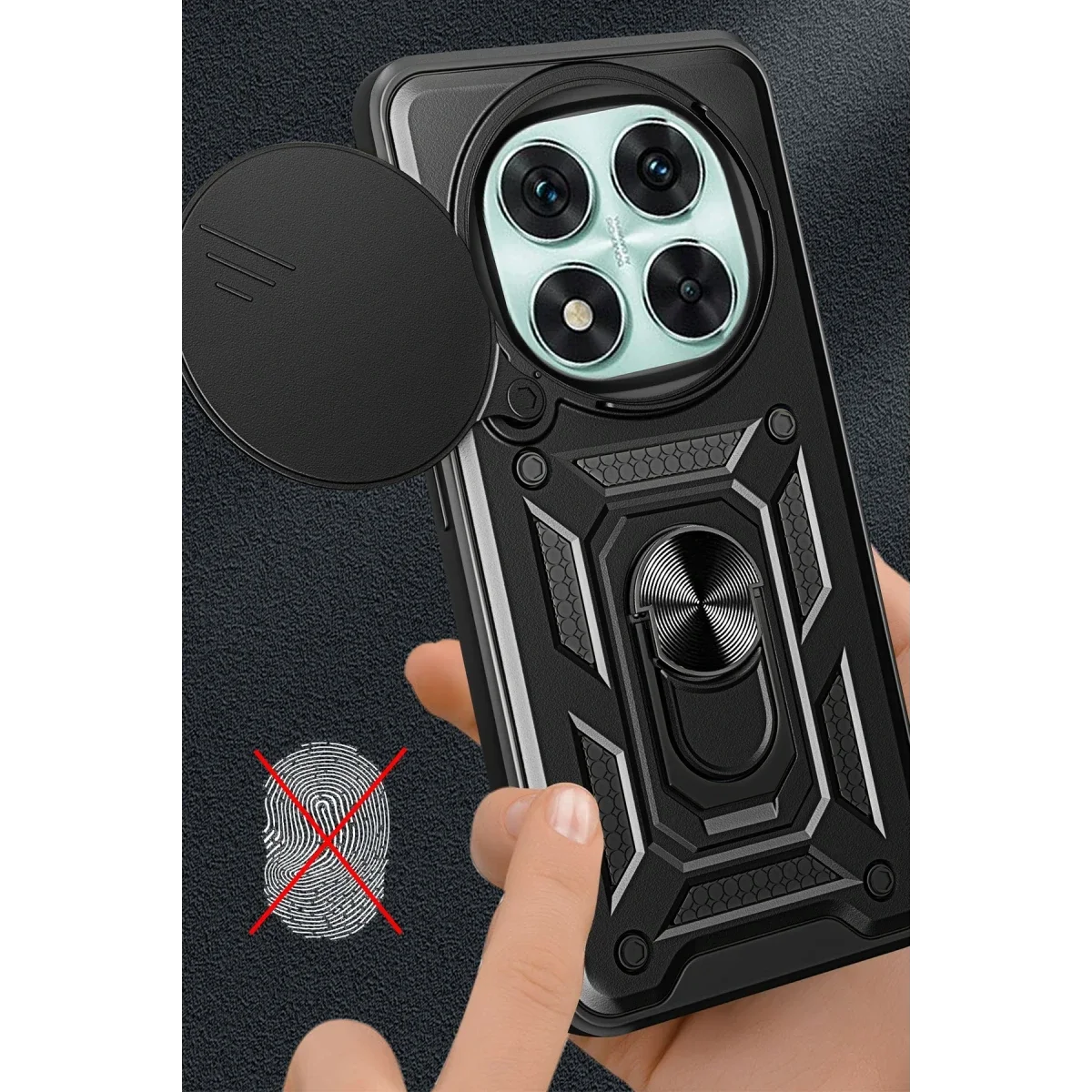 Xiaomi Redmi Note 14 Pro 4G Kılıf Pars Lens Yüzüklü Silikon - Kırmızı görsel 2