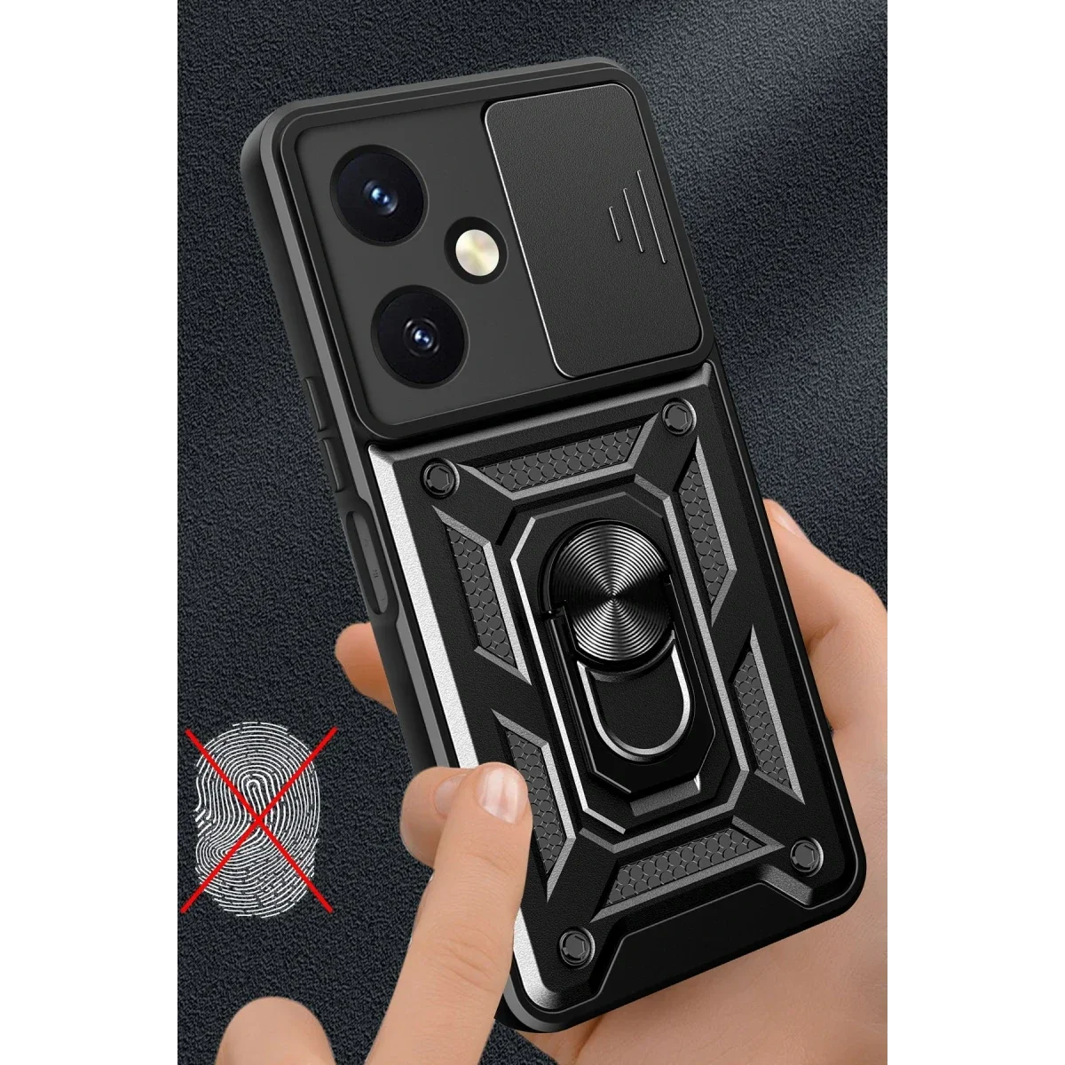Vivo Y27 Kılıf Pars Lens Yüzüklü Silikon - Siyah görsel 2