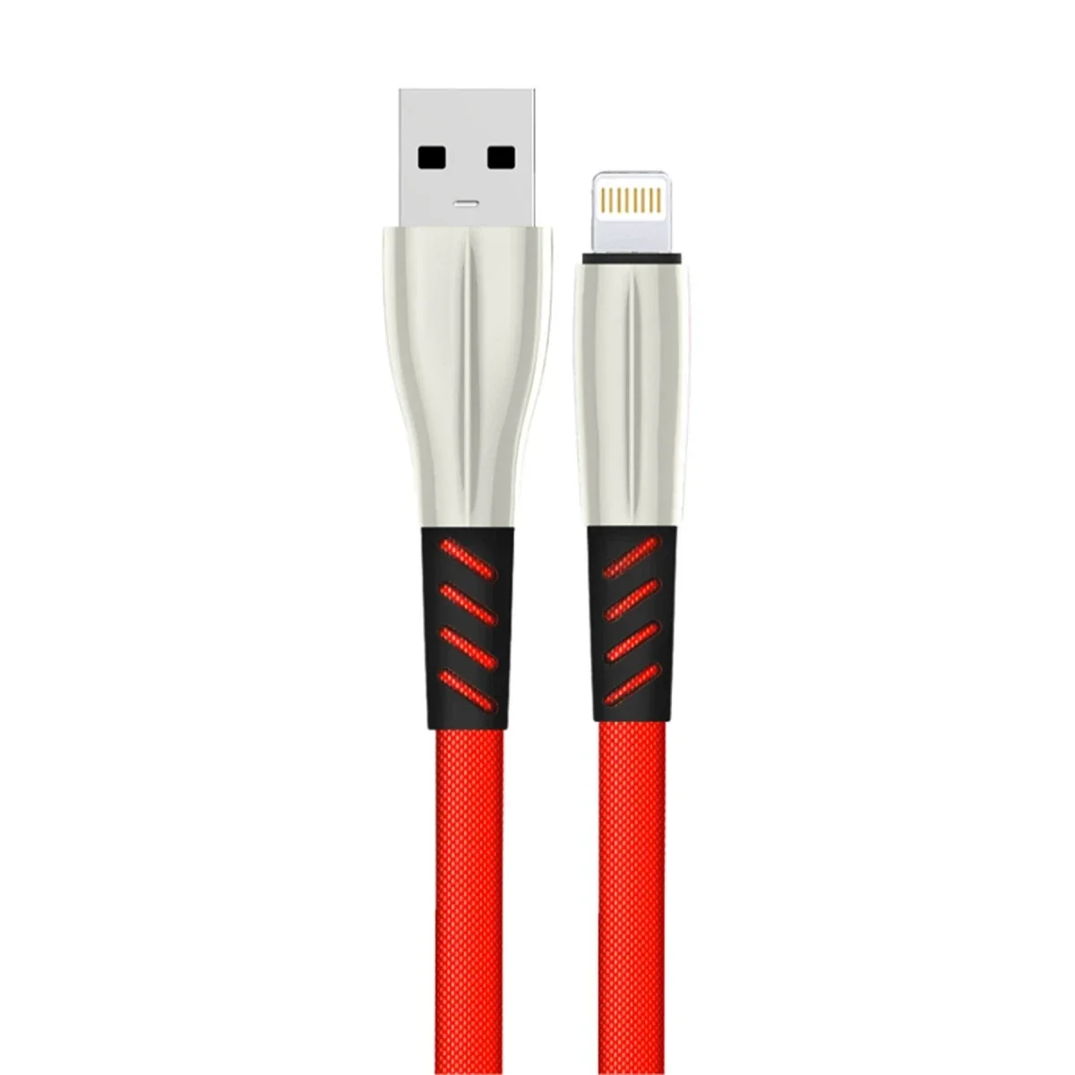 Konfulon S89 Metal Uçlu Lightning Kablo iphone Uyumlu 1M 2.4A - Kırmızı