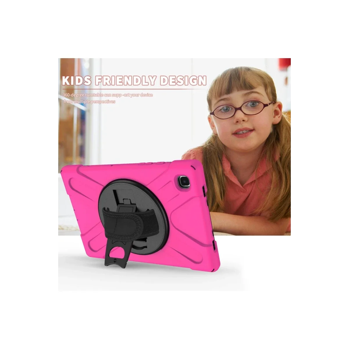 Samsung Galaxy T220 Tab A7 Lite 8.7 Kılıf Amazing Tablet Kapak - Pembe görsel 3
