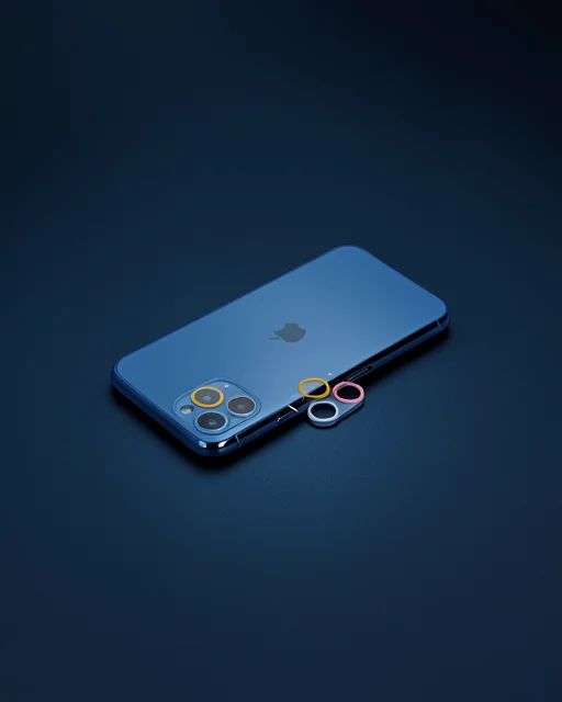 Apple İphone 11 Pro Max Renkli Kamera Lens Koruma Cam - Pembe-mavi