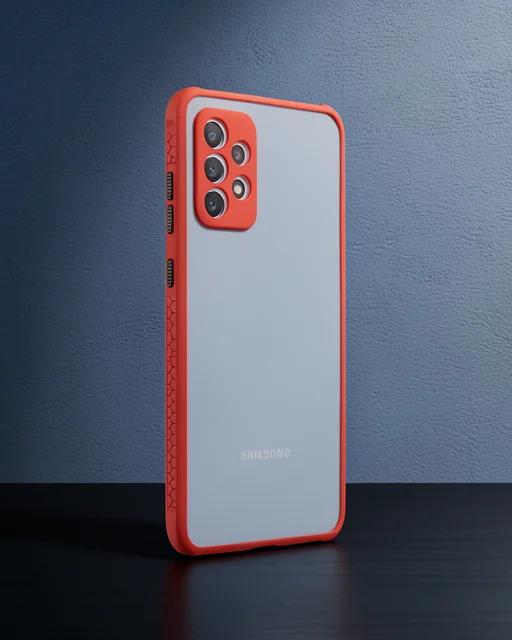 Samsung Galaxy A72 Kılıf Miami Şeffaf Silikon - Kırmızı
