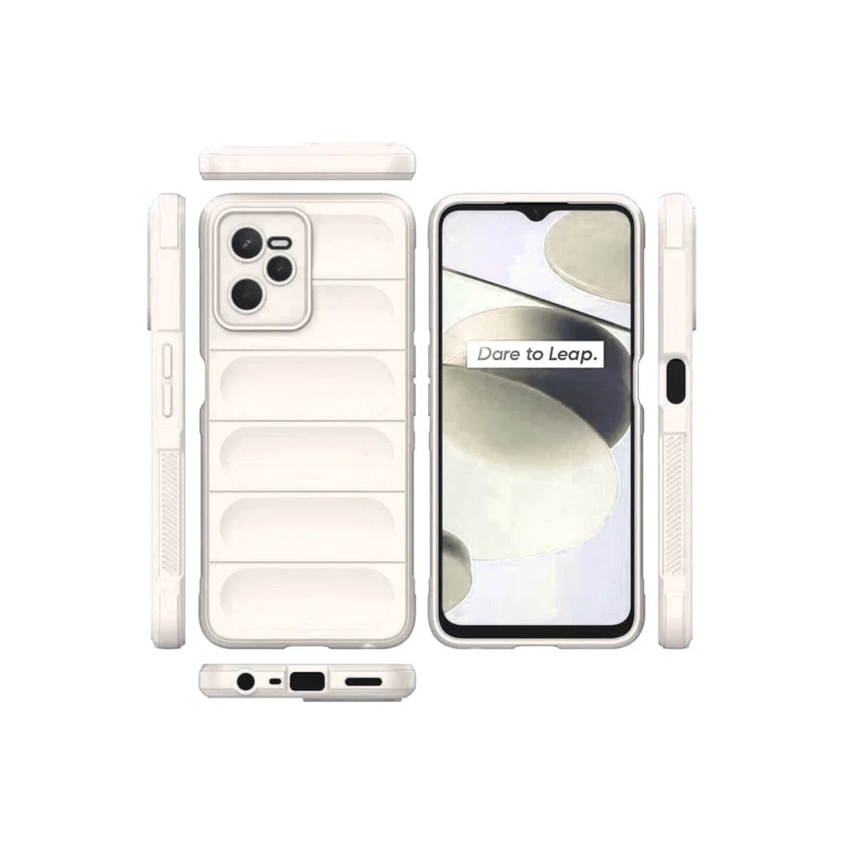 Realme C35 Kılıf Optimum Silikon - Krem görsel 3