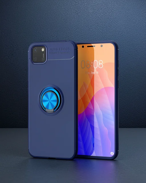 Huawei Y5p Kılıf Range Yüzüklü Silikon - Mavi