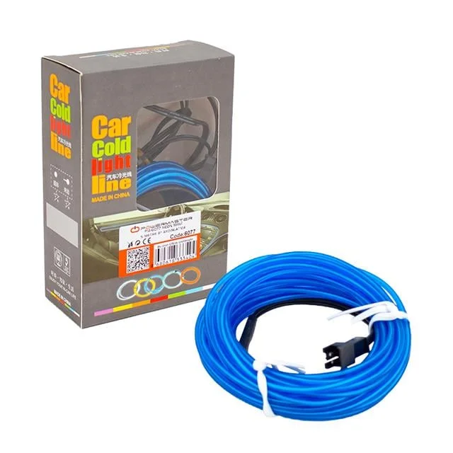 PM-6077 5 Metre 5 Volt USB Adaptörlü Neon Mavi İp Aydınlatma görsel 3