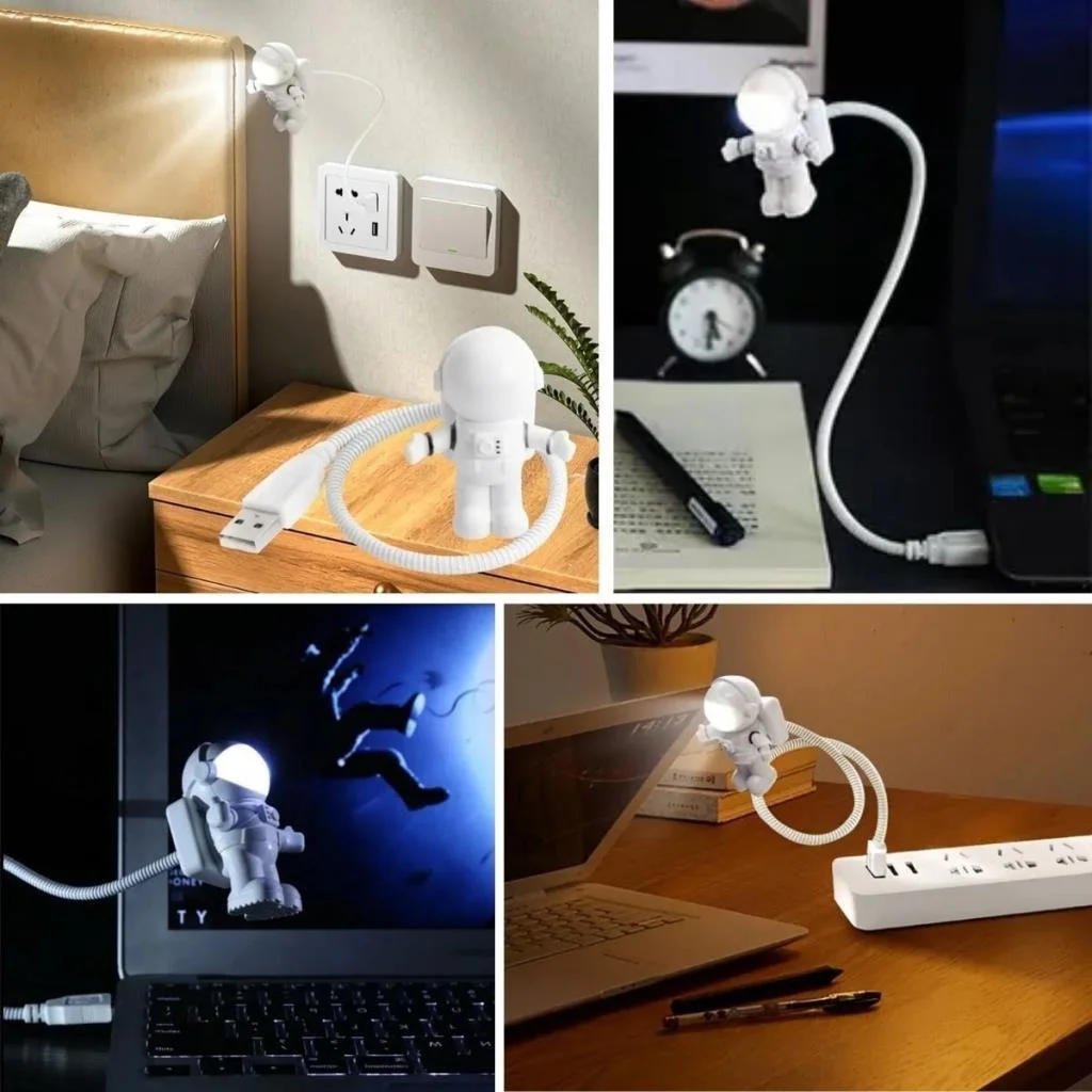 USB Astronot Gece Lambası, Masa Lambası, Kitap Okuma Lambası Işığı görsel 5