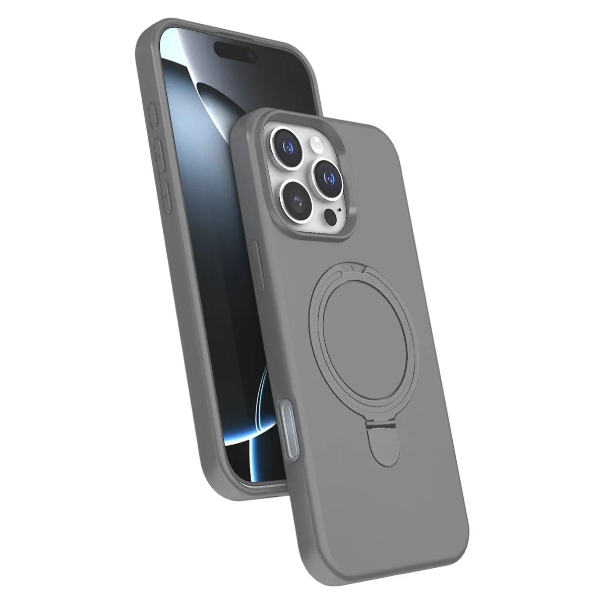 Apple İphone 16 Pro Max Regal Magsafe Standlı Kapak - Titan Gri