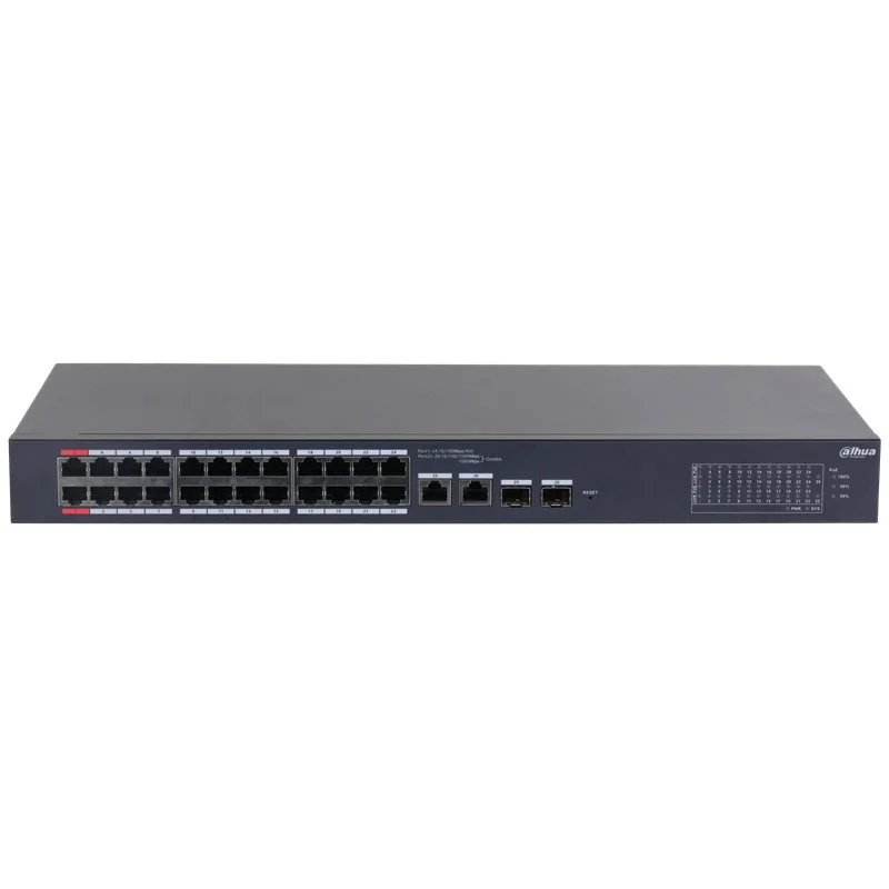 CS4226-24ET-240 24 Port 10/100 Poe Port + 2XGIGABIT RJ45/2XSFP Combo Yönetilebilir Rackmount Swıtch görsel 2