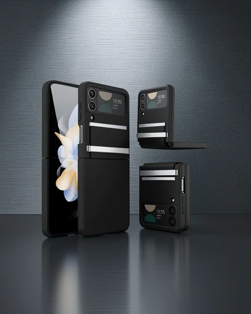 Samsung Galaxy Z Flip 3 Kılıf Belt Flip Kapak - Siyah