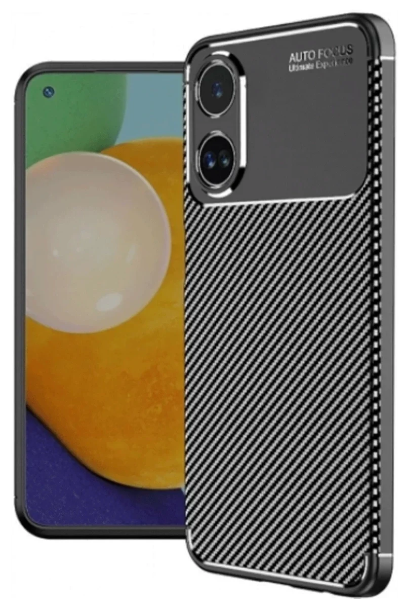Oppo A38 Kılıf Auto Focus Karbon Kapak - Siyah