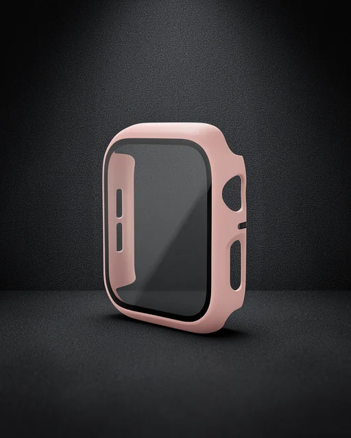 Apple Watch 42mm Camlı Kasa Ekran Koruyucu - Pembe