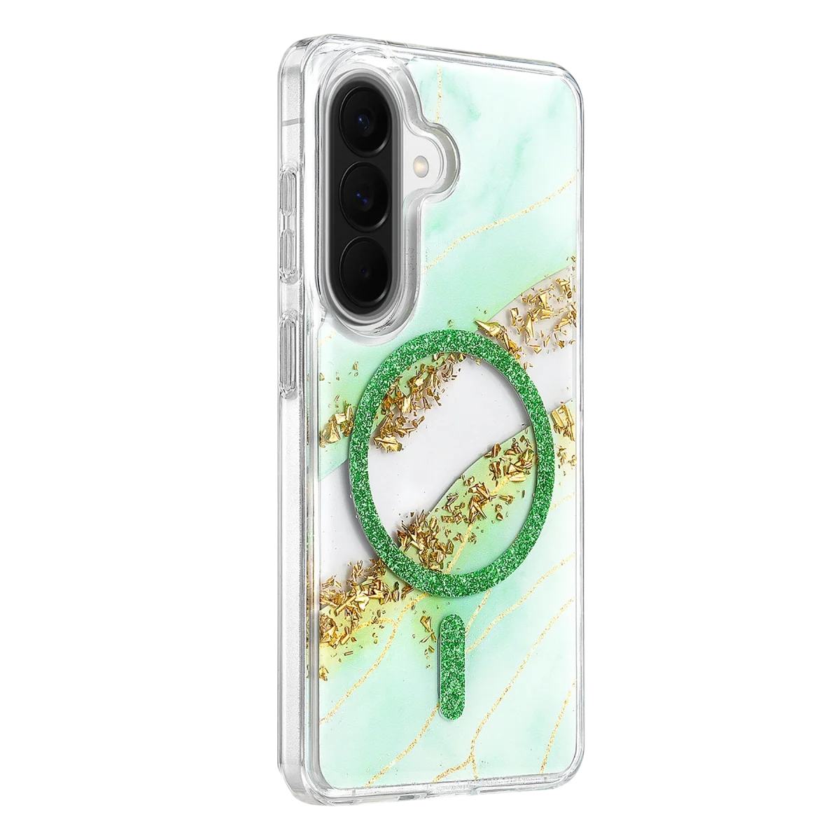 Onegif Samsung Galaxy A57 5g Lotus Simli Magsafe Kapak - Yeşil görsel 2