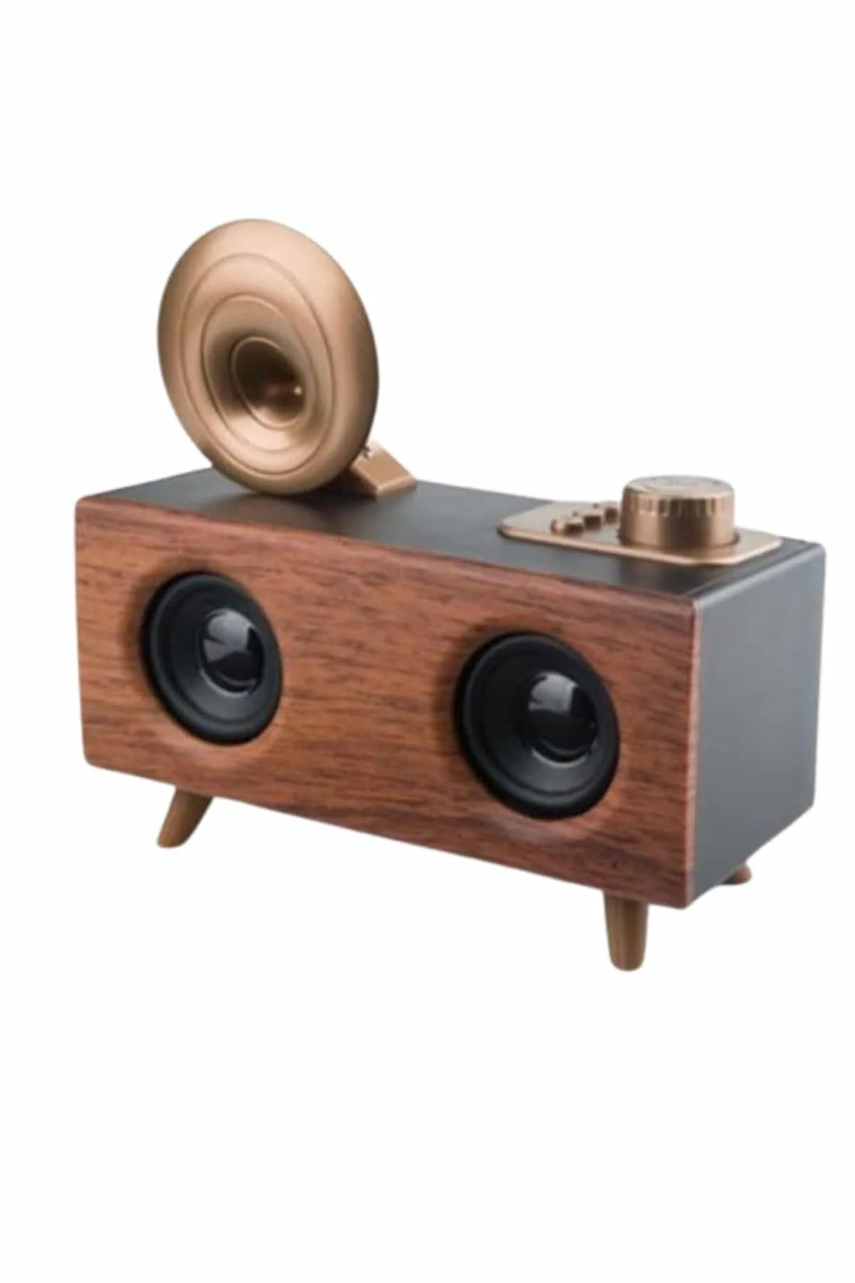 Bluetooth Nostalji Speaker Radyo Gramofon Ahşap Renk Vintage Yeni Nesil görsel 3