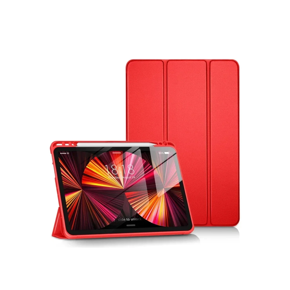 Apple iPad Pro 11 (2024) Kılıf Tablet Smart Kılıf - Kırmızı görsel 2