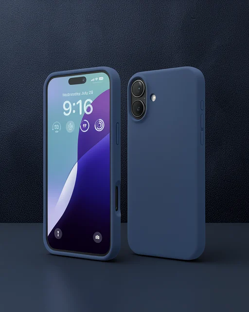 Apple İphone 16 Plus Kılıf Nano İçi Kadife Silikon - Lacivert