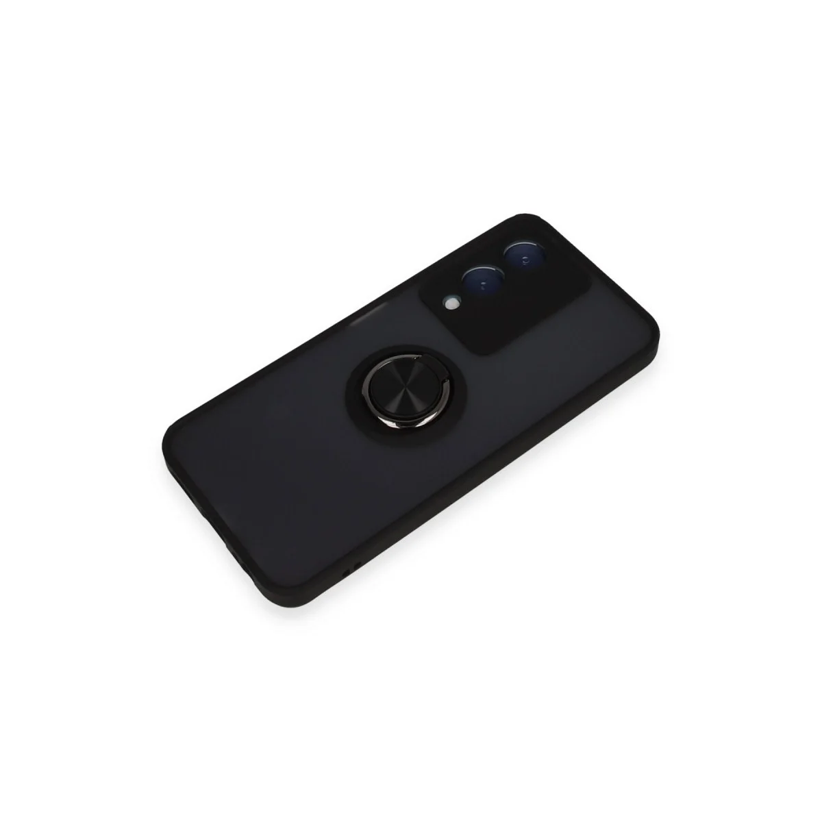 Vivo Y17s Kılıf Montreal Yüzüklü Silikon Kapak - Siyah görsel 4