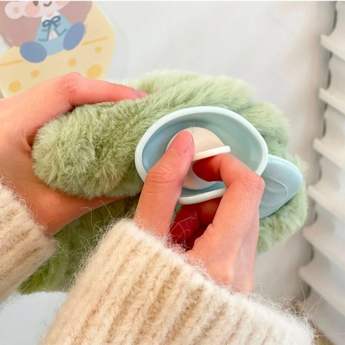 1 Litre Sevimli Hayvan Figürlü Peluş Sıcak Su Torbası 1. Sınıf Kavuçuk Malzeme görsel 3