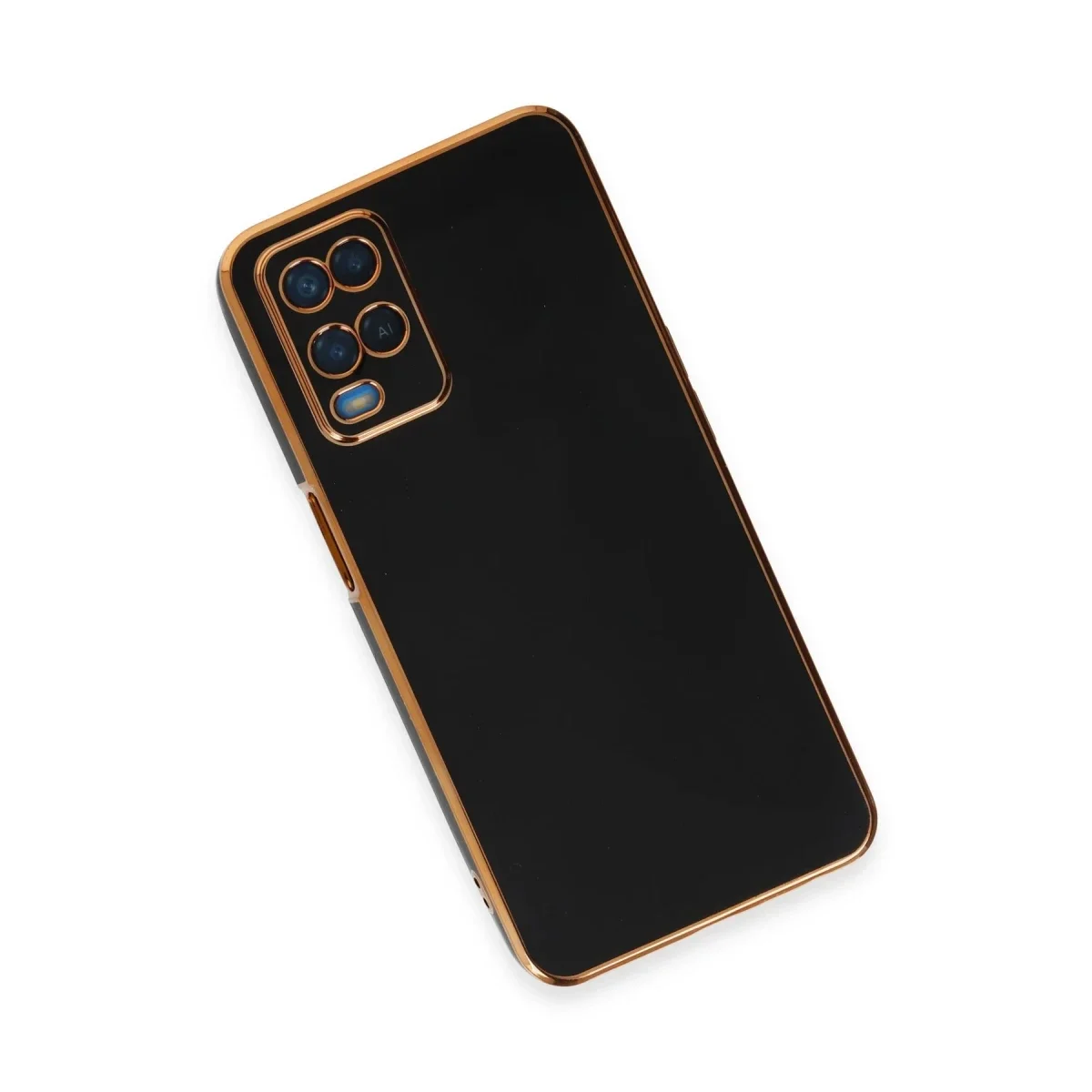 Oppo A54 4G Kılıf Volet Silikon - Siyah görsel 3