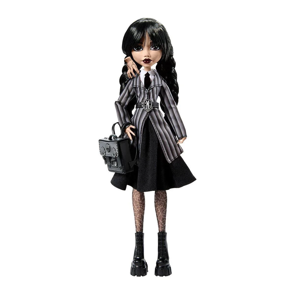 HXJ04 Monster High Wednesday Okul Üniformalı Bebek görsel 3
