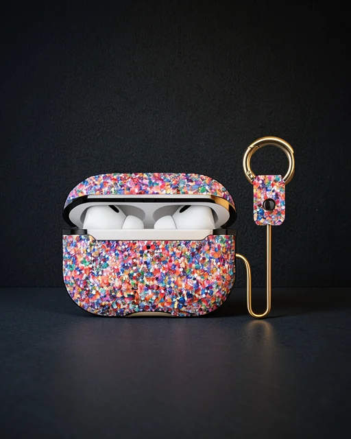 Onegif Apple Airpods 3 (3.nesil) Bright Simli Airpods Kapak - Gold