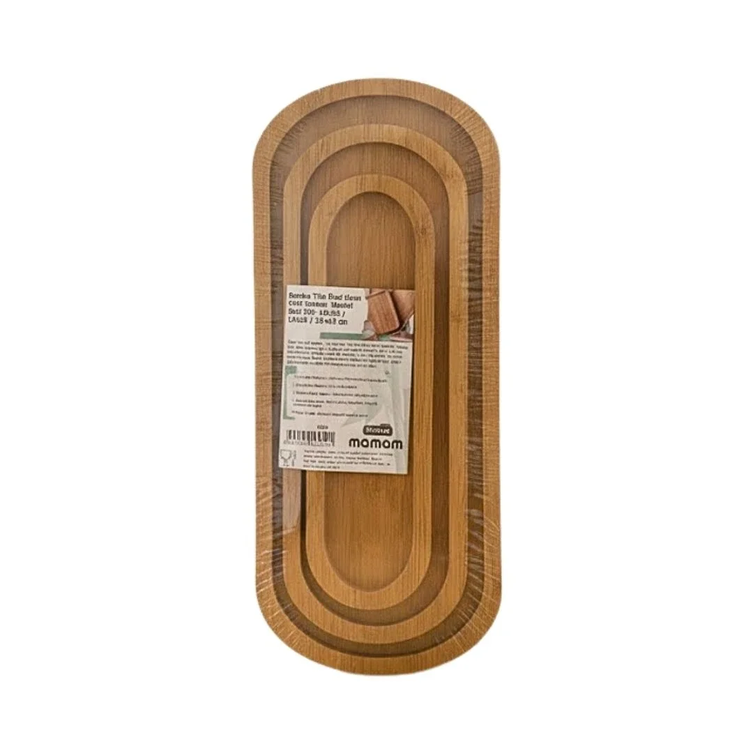 Bambu Uzun Oval 3 Parça Sunum Tepsisi