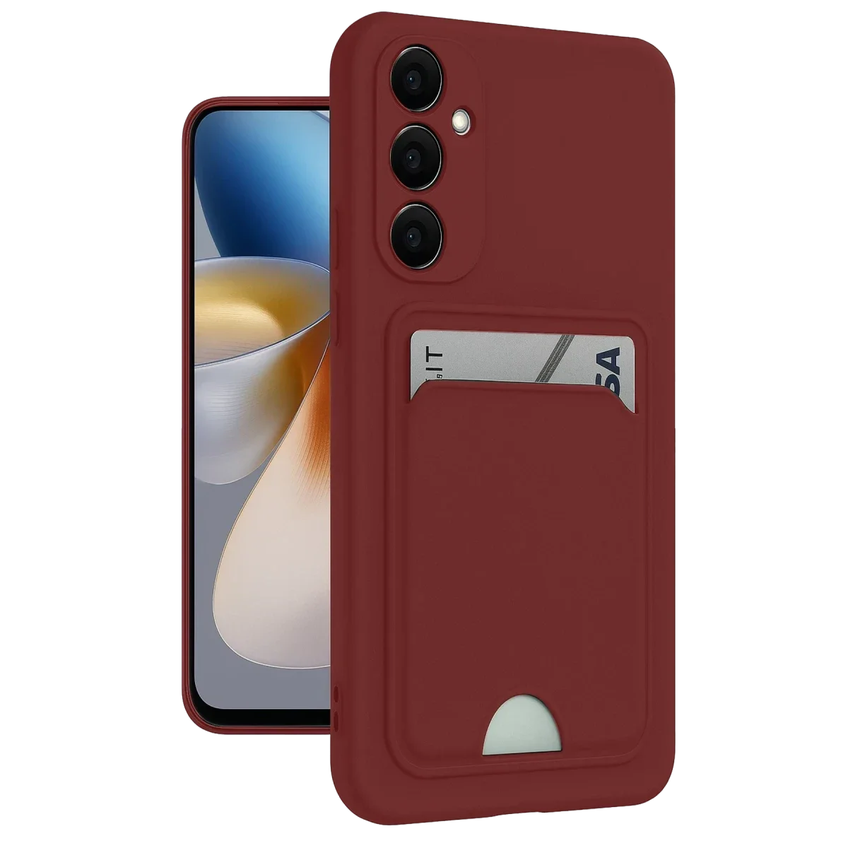 Samsung Galaxy M15 Kelvin Kartvizitli Silikon - Bordo