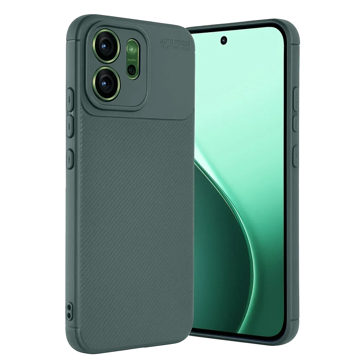 Oppo Reno 14 Auto Focus Karbon Kapak - Koyu Yeşil