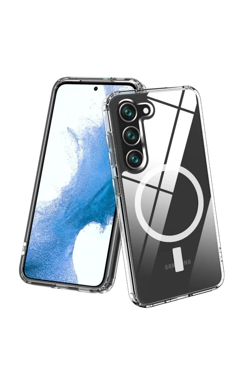 Samsung Galaxy S23 Plus Kılıf Magneticsafe Şeffaf Silikon - Şeffaf görsel 3